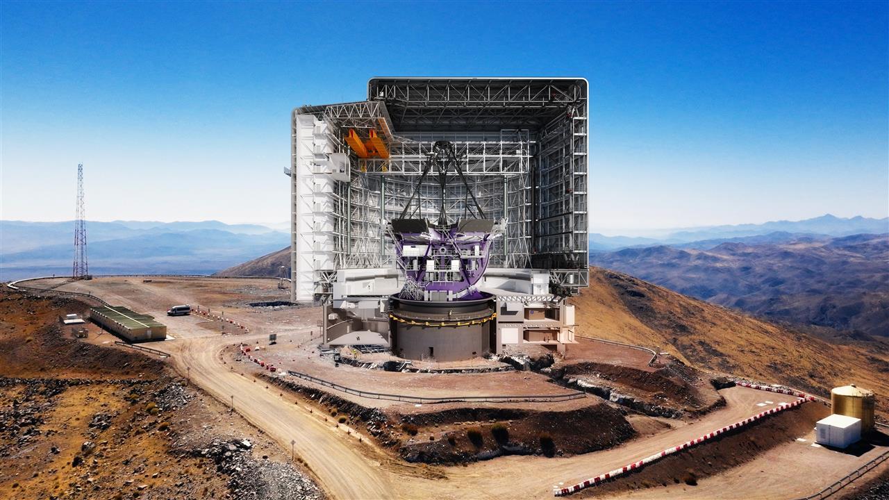 Render of the Giant Magellan Telescope and its structure